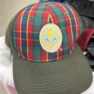 Webelos Cub Scout Official Uniform Ballcap Hat Green Plaid M/L -  VG